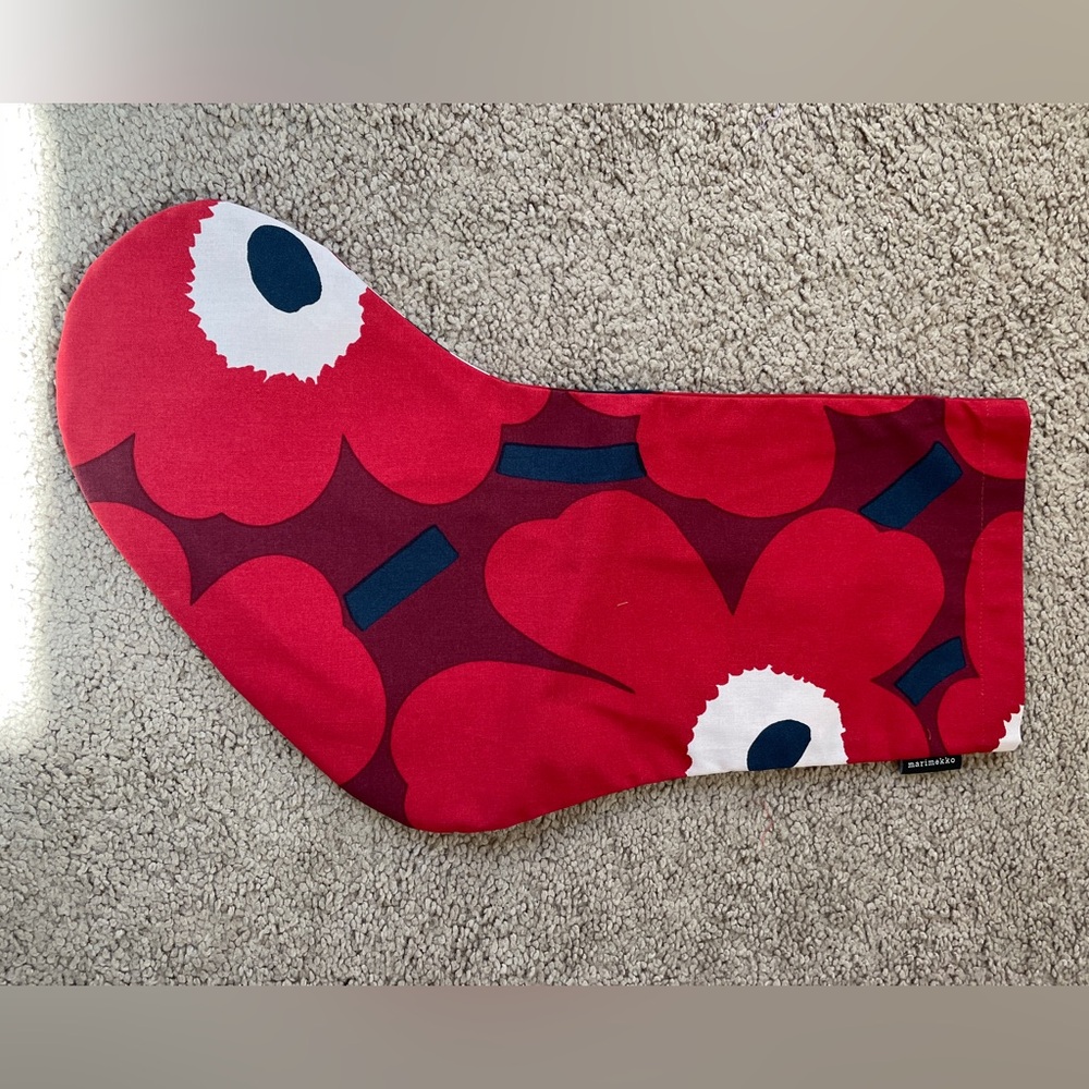 NWT MARIMEKKO Red Unikko Cotton Christmas Stocking